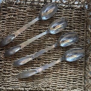 Used Elegant Silver Dining Spoons Set of 4